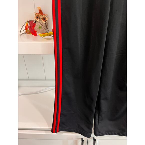 Adidas Track Pants Black Red Stripes Size Medium Joggers 3-Stripes Mens Medium - Picture 4 of 11